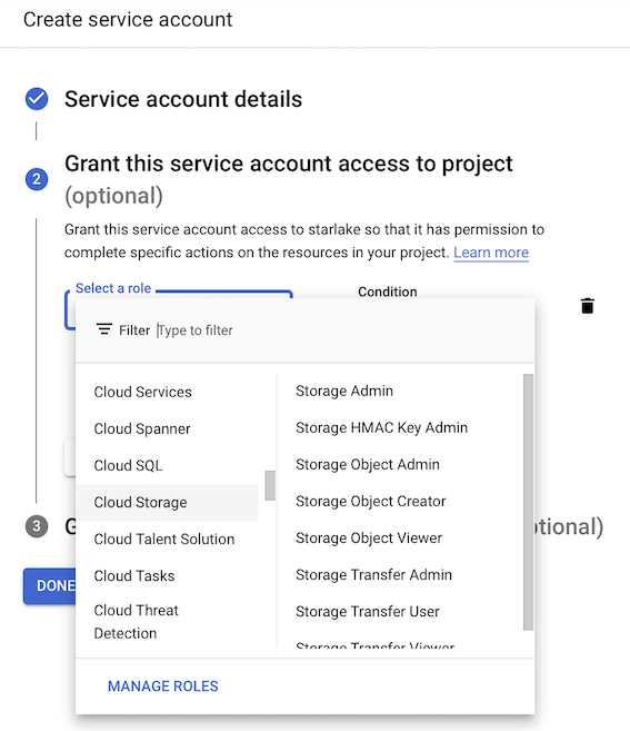 Create Service Account